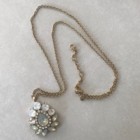 J. Crew Jewelry - J. Crew gold silver crystal diamond jewel necklace